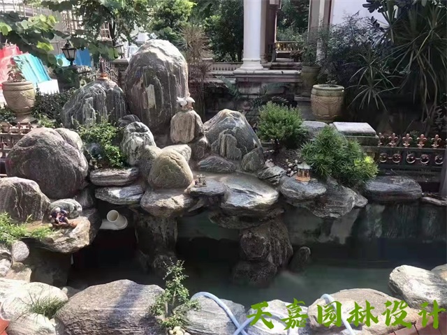 邳州假山流水喷泉鱼池制作